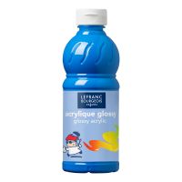 Błyszcząca farba akrylowa Lefranc & Bourgeois 500 ml - Primary blue (cyan)